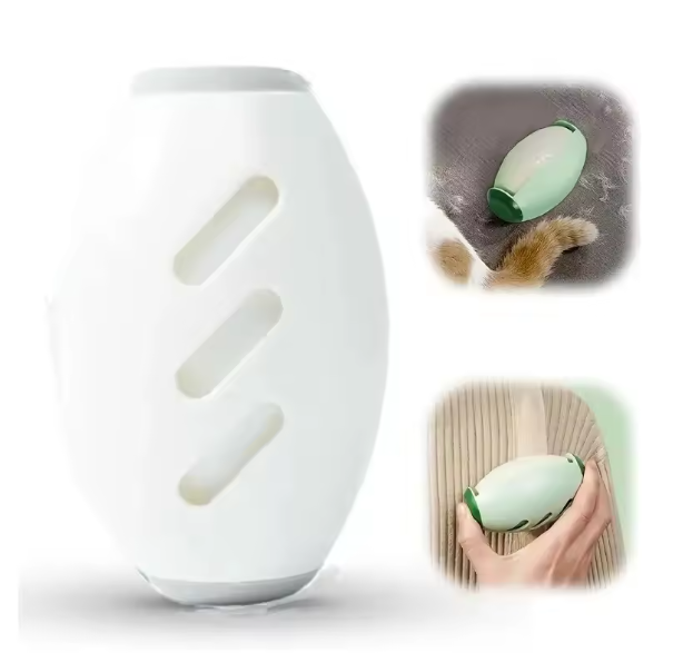 White Portable Pet Hair Roller on a white background